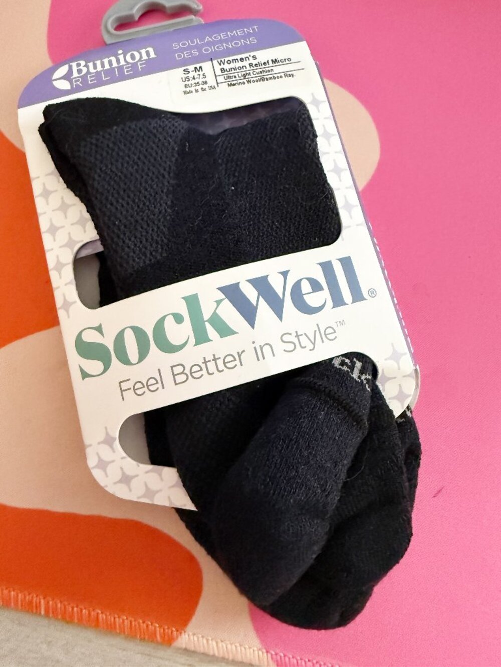 SockWell Women's Bunion Relief Micro | Bunion Relief Socks S/M NEW black - Picture 2 of 6